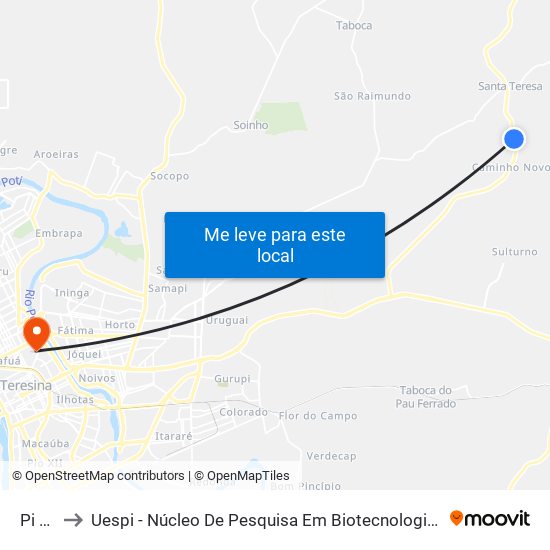 Pi 113 to Uespi - Núcleo De Pesquisa Em Biotecnologia E Biodiversidade map