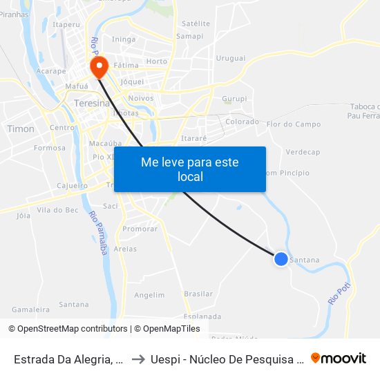 Estrada Da Alegria, 1671 | Entrada Do Torrões to Uespi - Núcleo De Pesquisa Em Biotecnologia E Biodiversidade map