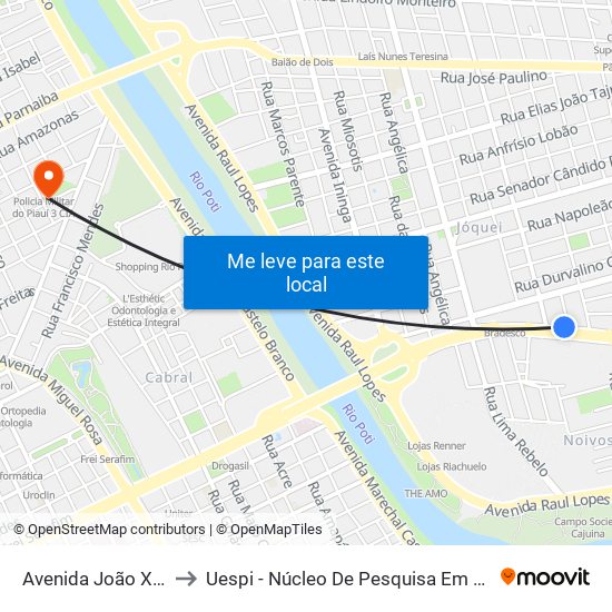 Avenida João Xxiii, 565 | Movida to Uespi - Núcleo De Pesquisa Em Biotecnologia E Biodiversidade map
