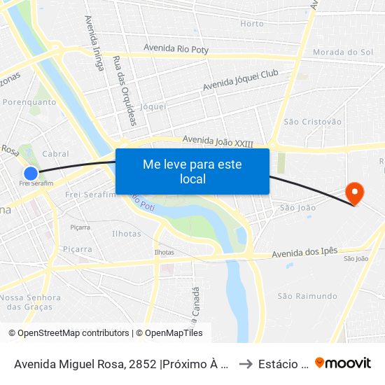Avenida Miguel Rosa, 2852 |Próximo À Estação/25º Bc to Estácio Ceut map