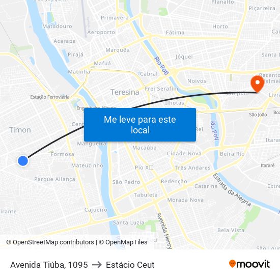 Avenida Tiúba, 1095 to Estácio Ceut map