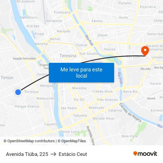 Avenida Tiúba, 225 to Estácio Ceut map
