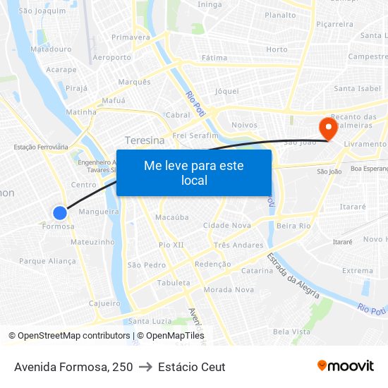 Avenida Formosa, 250 to Estácio Ceut map