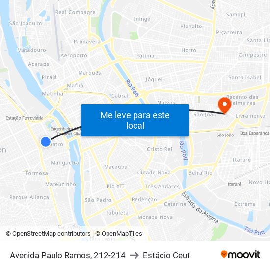 Avenida Paulo Ramos, 212-214 to Estácio Ceut map