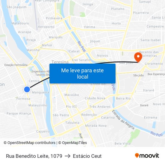 Rua Benedito Leite, 1079 to Estácio Ceut map