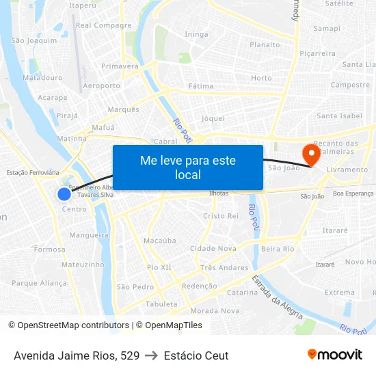 Avenida Jaime Rios, 529 to Estácio Ceut map