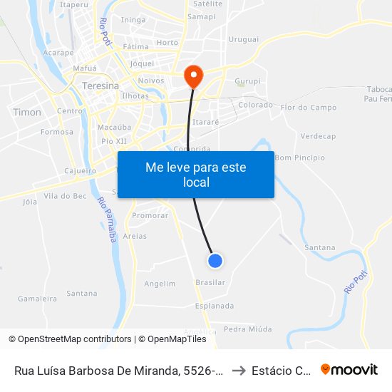 Rua Luísa Barbosa De Miranda, 5526-5998 to Estácio Ceut map