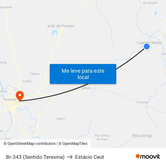 Br-343 (Sentido Teresina) to Estácio Ceut map