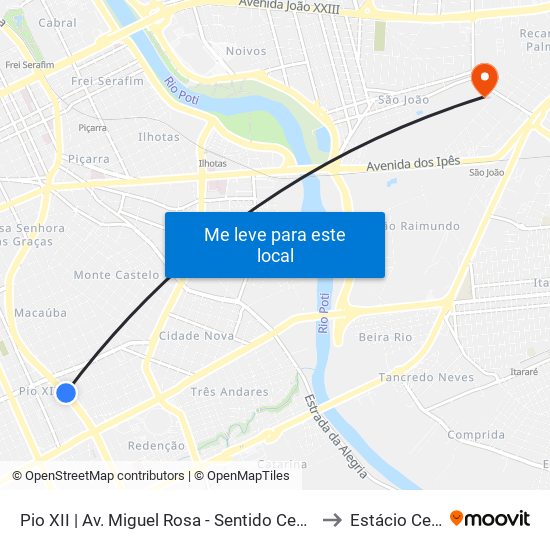 Pio XII  | Av. Miguel Rosa - Sentido Centro to Estácio Ceut map