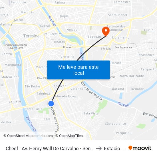 Chesf | Av. Henry Wall De Carvalho - Sentido Centro to Estácio Ceut map