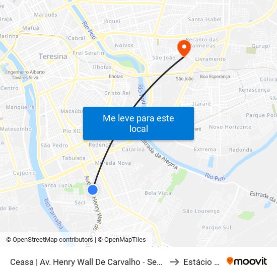 Ceasa | Av. Henry Wall De Carvalho - Sentido Bairro to Estácio Ceut map