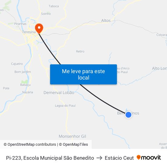 Pi-223, Escola Municipal São Benedito to Estácio Ceut map