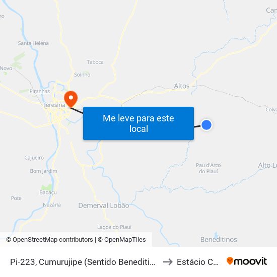 Pi-223, Cumurujipe (Sentido Beneditinos) to Estácio Ceut map