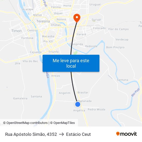 Rua Apóstolo Simão, 4352 to Estácio Ceut map