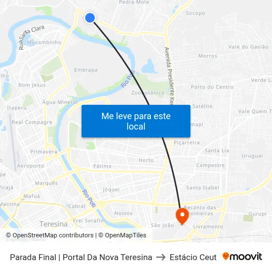 Parada Final | Portal Da Nova Teresina to Estácio Ceut map