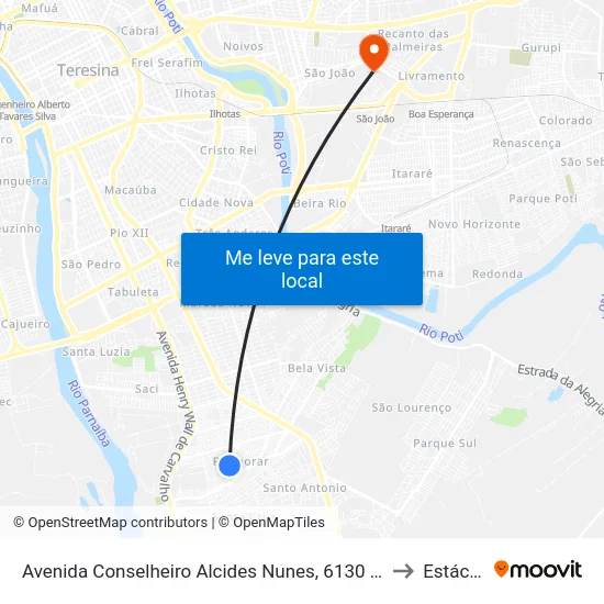 Avenida Conselheiro Alcides Nunes, 6130 | Oposto U.E. Martins Napoleão to Estácio Ceut map