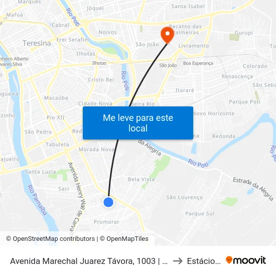 Avenida Marechal Juarez Távora, 1003 | Colégio São José to Estácio Ceut map