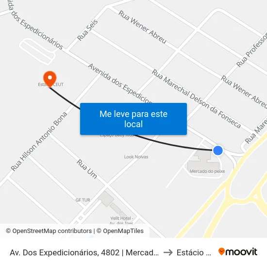 Av. Dos Expedicionários, 4802 | Mercado Do Peixe to Estácio Ceut map