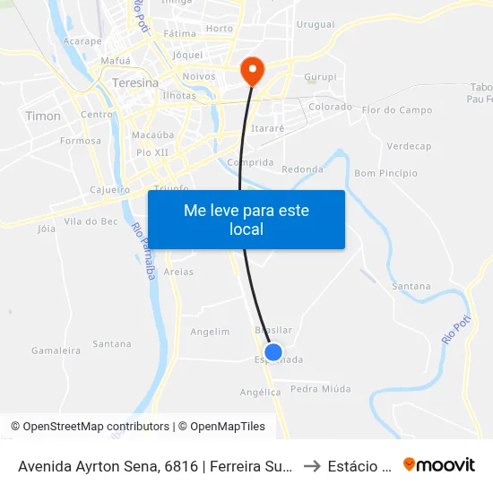 Avenida Ayrton Sena, 6816 | Ferreira Supermercado to Estácio Ceut map