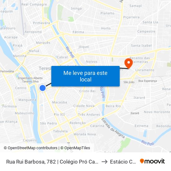 Rua Rui Barbosa, 782 | Colégio Pró Campus to Estácio Ceut map