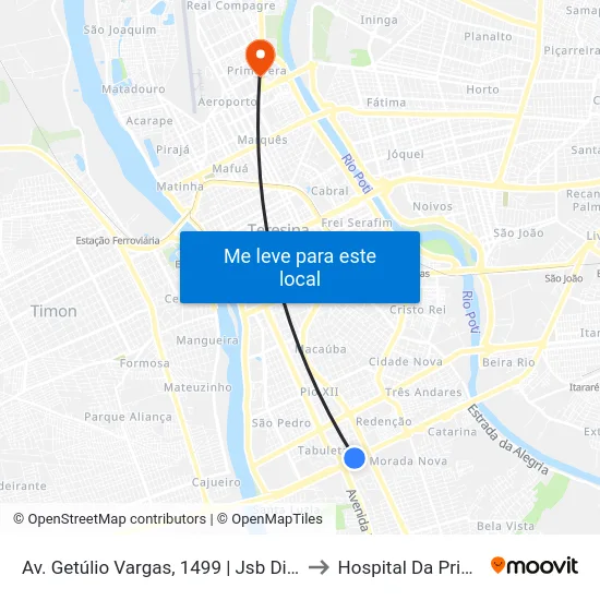 Av. Getúlio Vargas, 1499 | Jsb Distribuidora to Hospital Da Primavera map