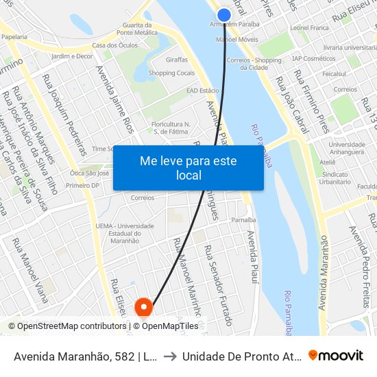 Avenida Maranhão, 582 | Lojão Paraíba to Unidade De Pronto Atendimento map