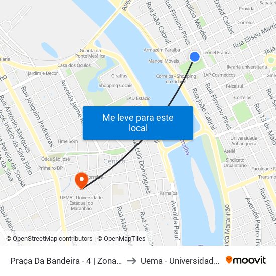 Praça Da Bandeira - 4  | Zona Norte, Bela Vista E Porto Alegre to Uema - Universidade Estadual Do Maranhão map