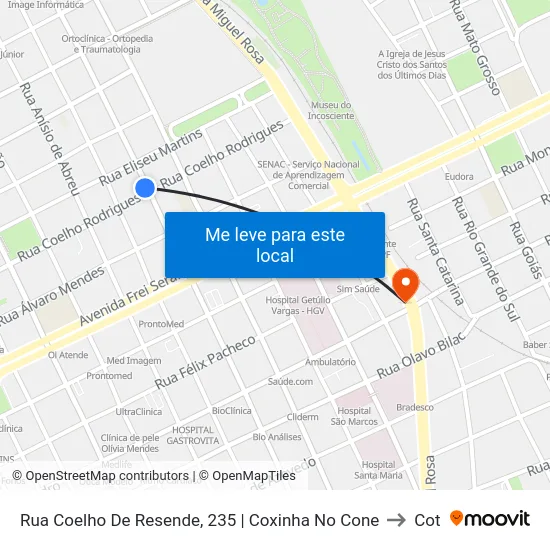 Rua Coelho De Resende, 235 | Coxinha No Cone to Cot map