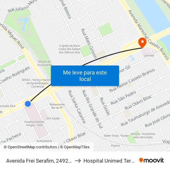 Avenida Frei Serafim, 2492 | Hgv to Hospital Unimed Teresina map