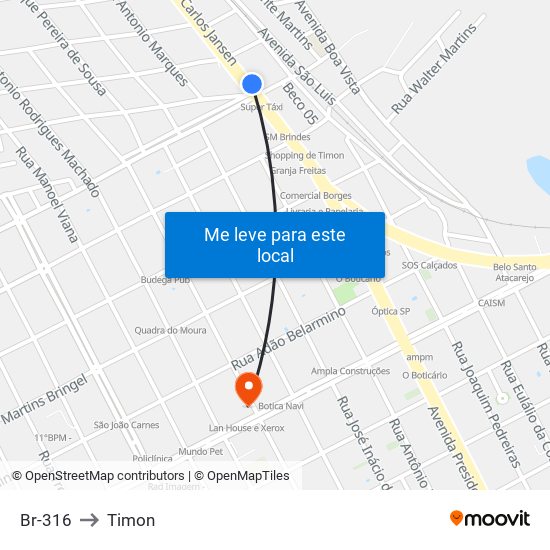 Br-316 to Timon map