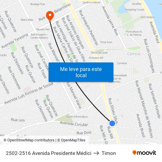 2502-2516 Avenida Presidente Médici to Timon map