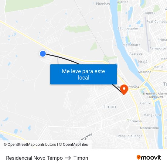 Residencial Novo Tempo to Timon map