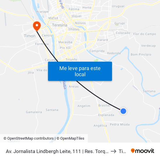 Av. Jornalista Lindbergh Leite, 111 | Res. Torquato Neto, Quadra Ag to Timon map