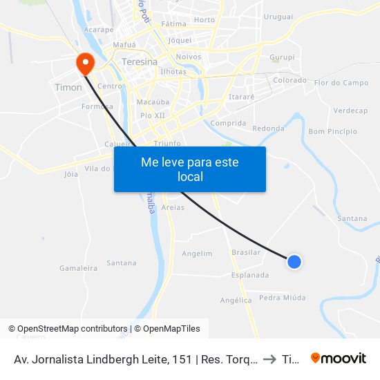 Av. Jornalista Lindbergh Leite, 151 | Res. Torquato Neto, Quadra Ab to Timon map