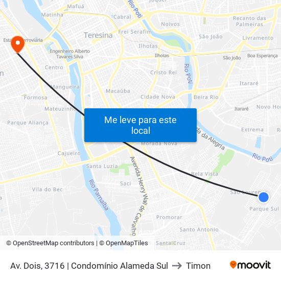 Av. Dois, 3716 | Condomínio Alameda Sul to Timon map