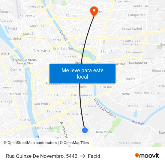 Rua Quinze De Novembro, 5442 to Facid map