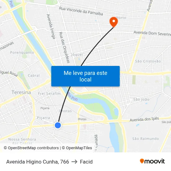 Avenida Higino Cunha, 766 to Facid map