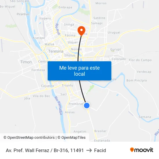 Av. Pref. Wall Ferraz / Br-316, 11491 to Facid map