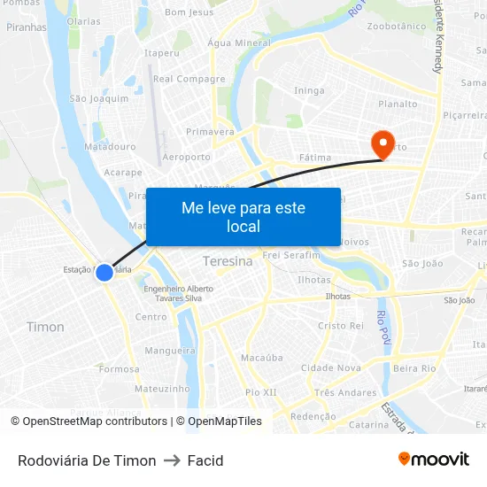 Rodoviária De Timon to Facid map