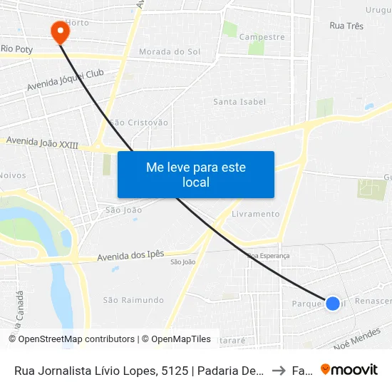 Rua Jornalista Lívio Lopes, 5125 | Padaria Delícias Do Trigo to Facid map