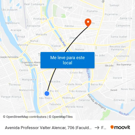 Avenida Professor Valter Alencar, 706 |Faculdade Santo Agostinho to Facid map