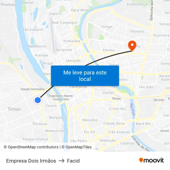 Empresa Dois Irmãos to Facid map