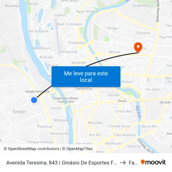 Avenida Teresina, 843 | Ginásio De Esportes Fco. Carlos Jansen to Facid map