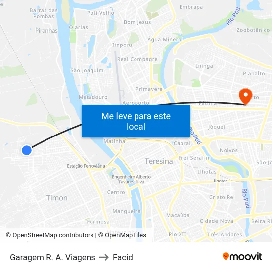 Garagem R. A. Viagens to Facid map