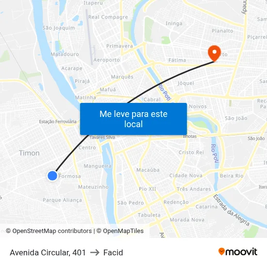 Avenida Circular, 401 to Facid map
