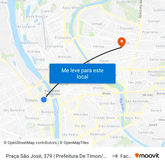 Praça São José, 379 | Prefeitura De Timon/Ma to Facid map