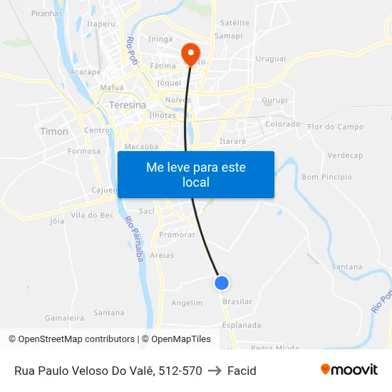 Rua Paulo Veloso Do Valê, 512-570 to Facid map