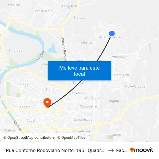 Rua Contorno Rodoviário Norte, 195 | Quadra D to Facid map