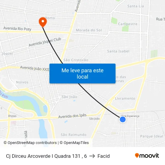 Cj Dirceu Arcoverde I Quadra 131 , 6 to Facid map