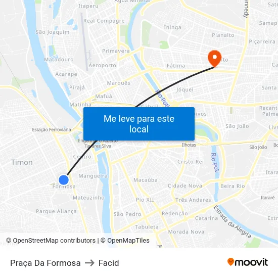 Praça Da Formosa to Facid map